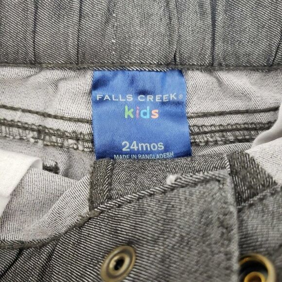 Falls Creek Kids Boys Twill Jeans Size 24 Months Black/Gray Pockets Straight Leg - Picture 5 of 5